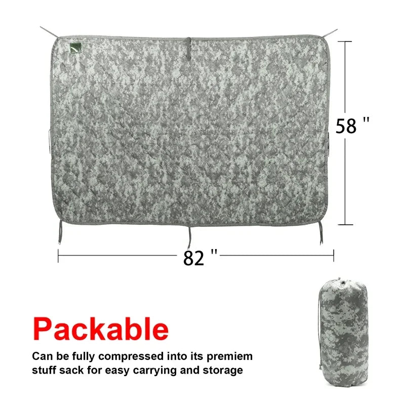 LQARMY Tactical Poncho Liner Woobie Camouflage Water Repellent