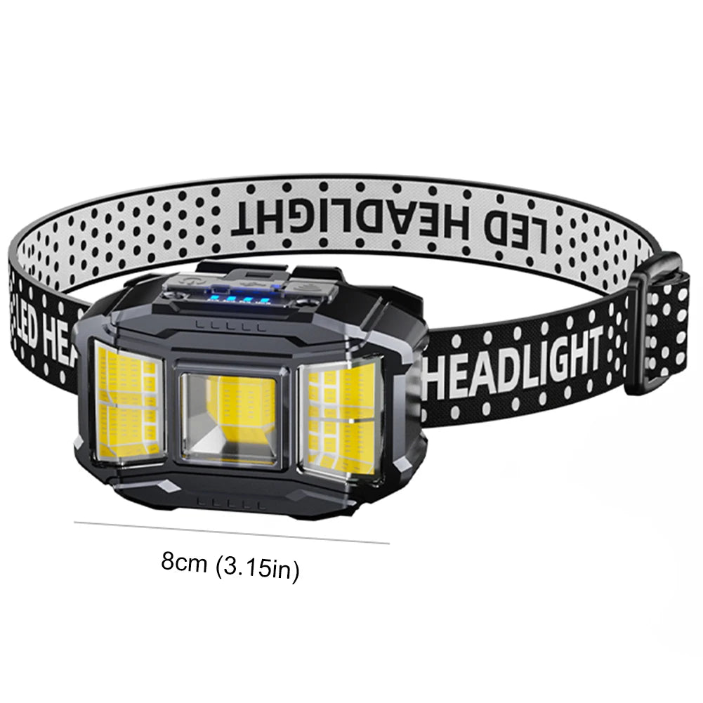 VAKIND COB LED Headlamp With Motion Sensor USB Rechargeable