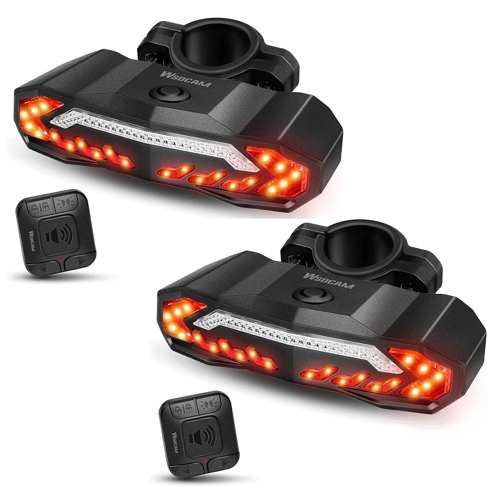 WSDCAM Bike Alarm Taillight Anti Theft Vibration Burglar Detector