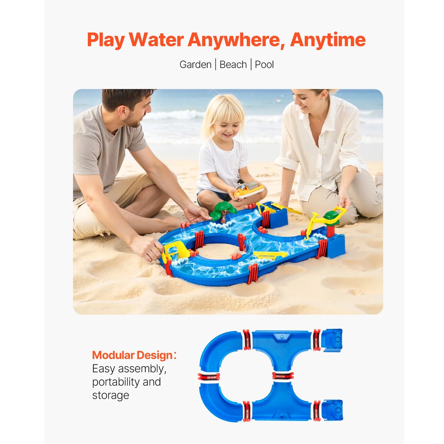 SucceBuy Water Play Table With 39 Accessories Outdoor Kids Toy