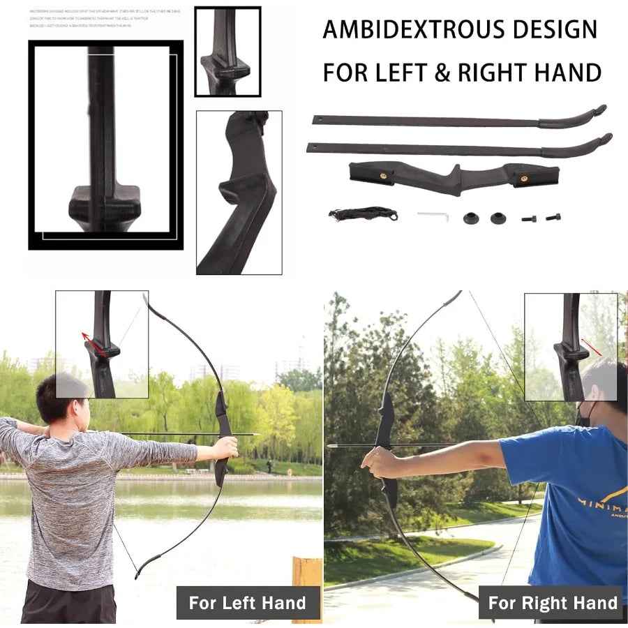 Archery Bow and Arrow Takedown Recurve Set 20lb for Adults