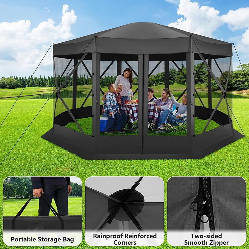 COBIZICN Pop Up Gazebo Canopy With Mosquito Netting Shelter