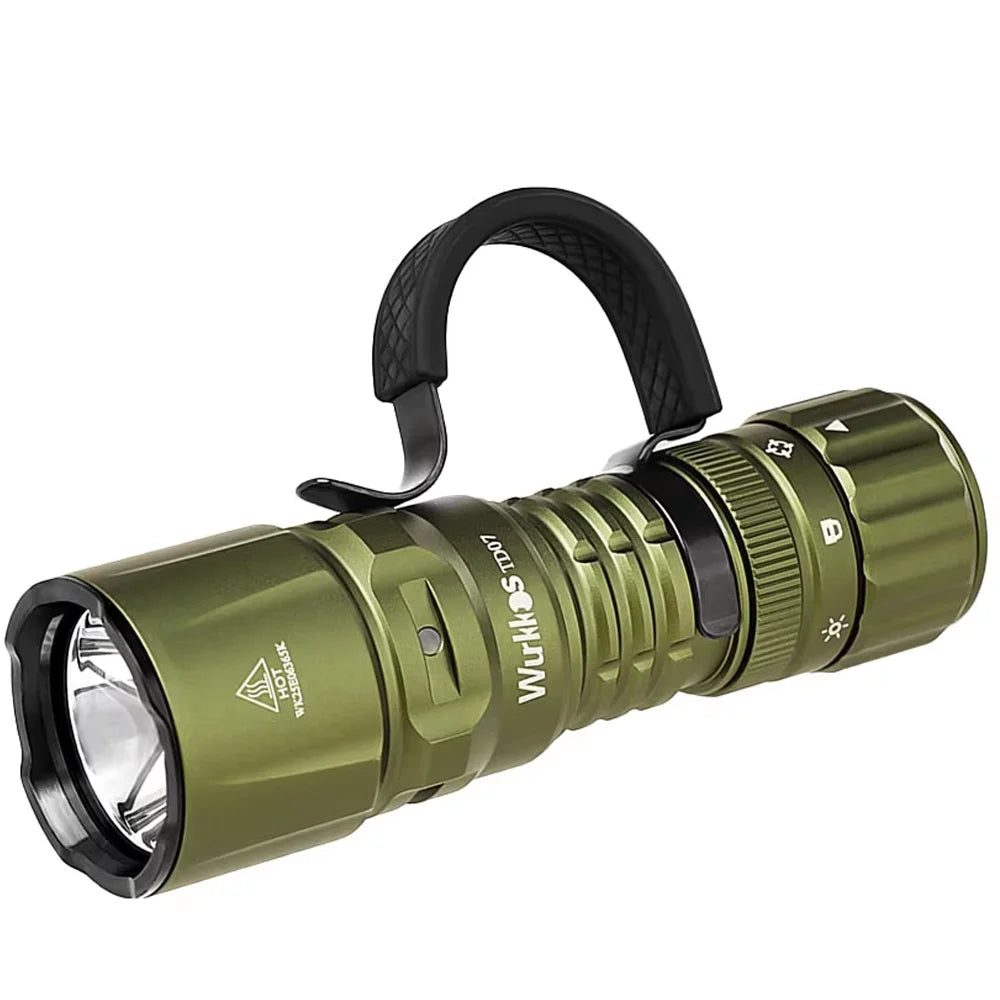 Wurkkos TD07 1300LM Tactical Flashlight Long Throw IP68 Waterproof
