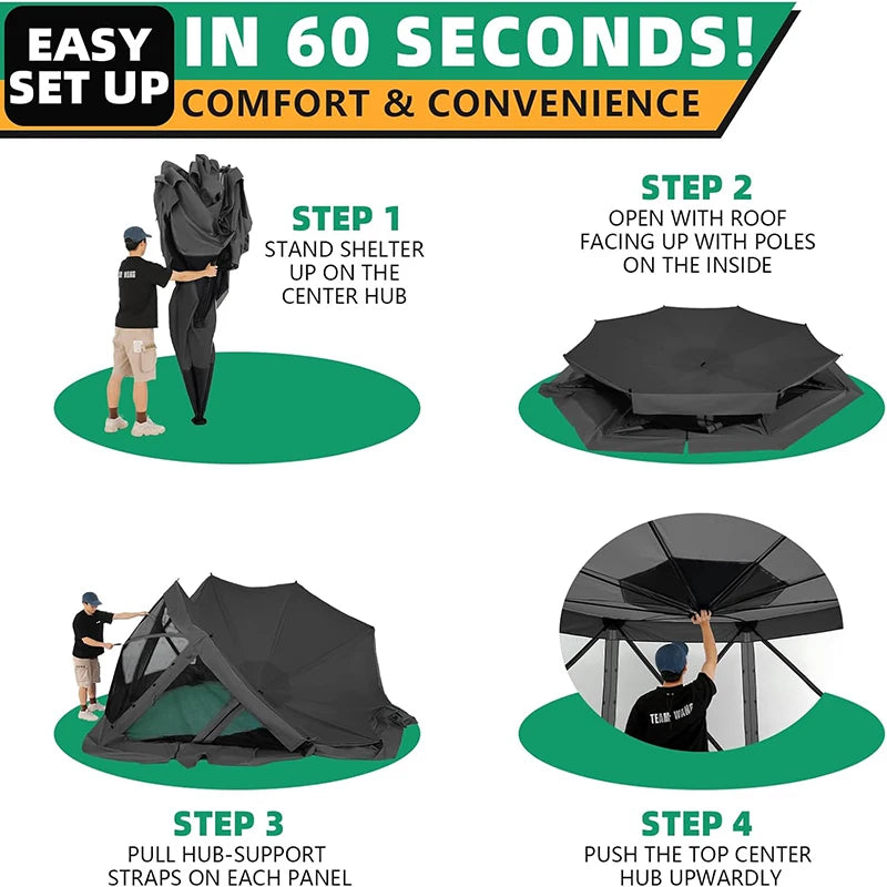 COBIZICN Pop Up Gazebo Canopy With Mosquito Netting Shelter