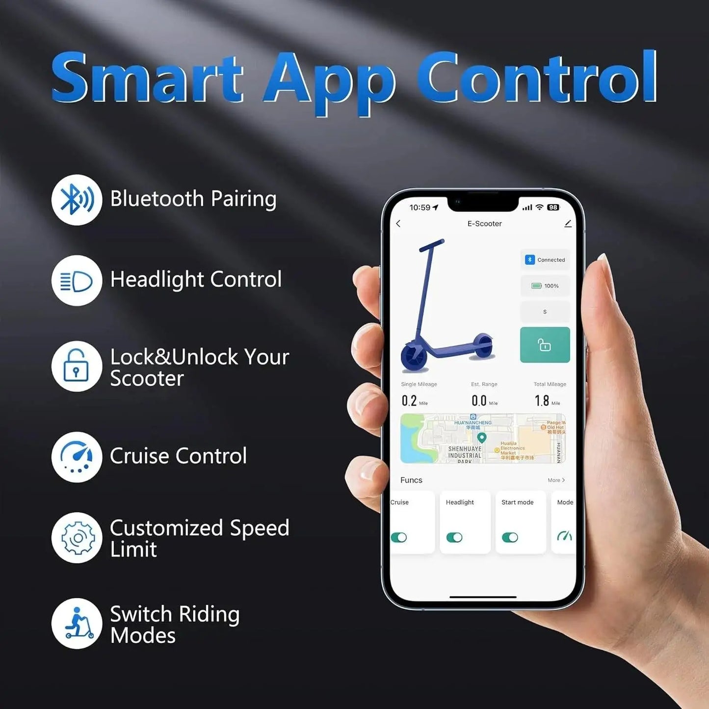 Ladped LPMAX Folding Electric Scooter 22 MPH Long Range