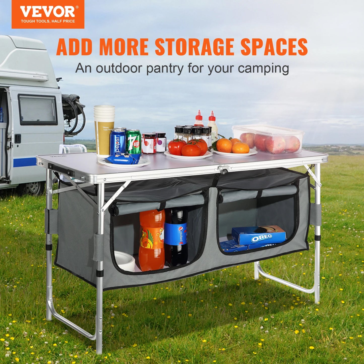 VEVOR Folding Camping Kitchen Table For Outdoor Use