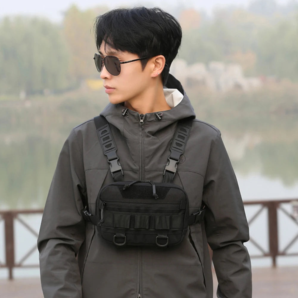 Shunmaii Fishing Chest Bag With Adjustable Straps Camping Backpack