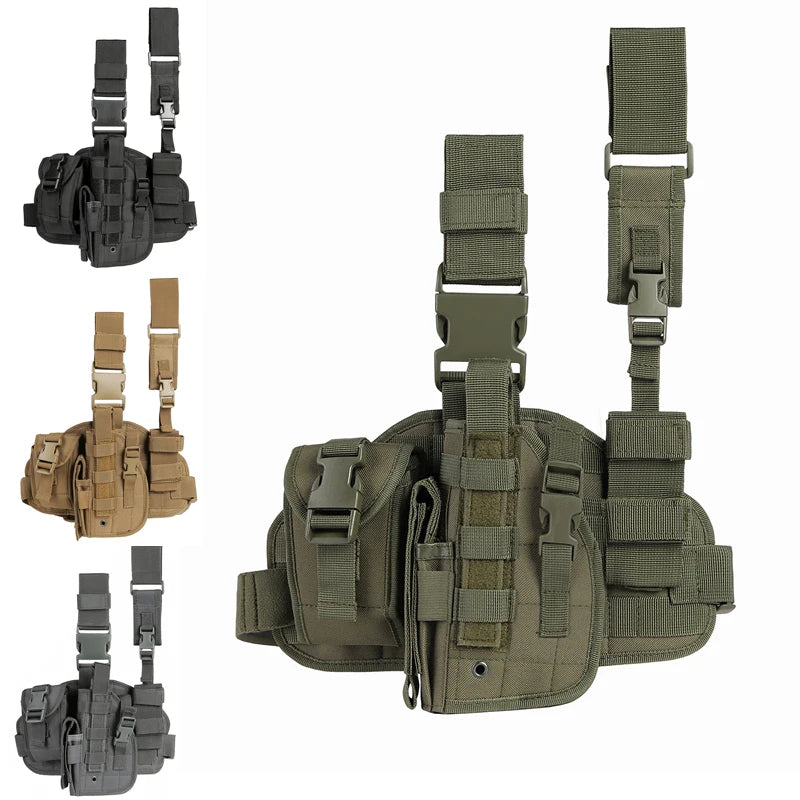 Tactical Leg Gun Holster Nylon Camouflage Right Hand