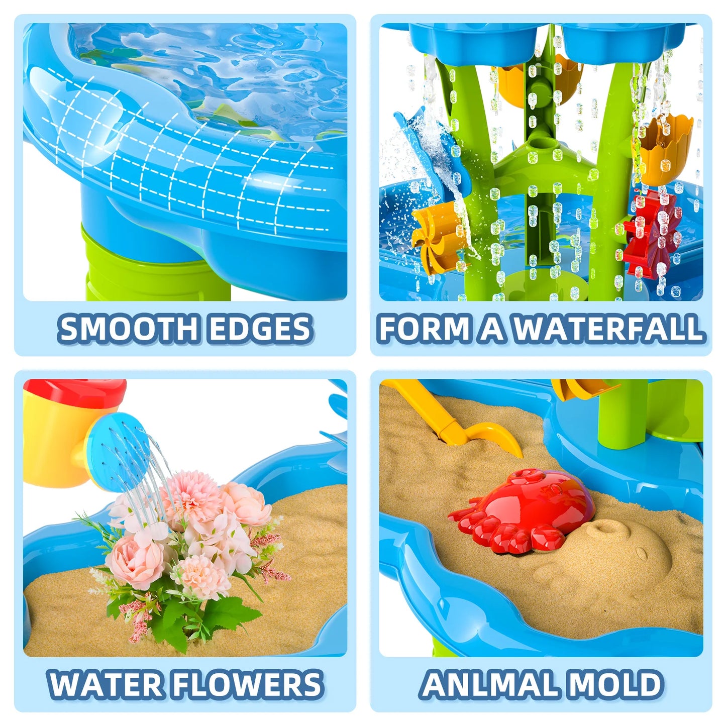 Kids Splash Water Table 4in1 Sand Toy for Outdoor Play