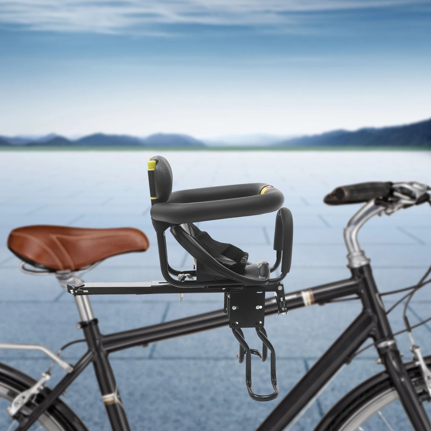 CNCEST Child Bike Seat Front Mounted Adjustable Safety Seat For Mountain Bikes