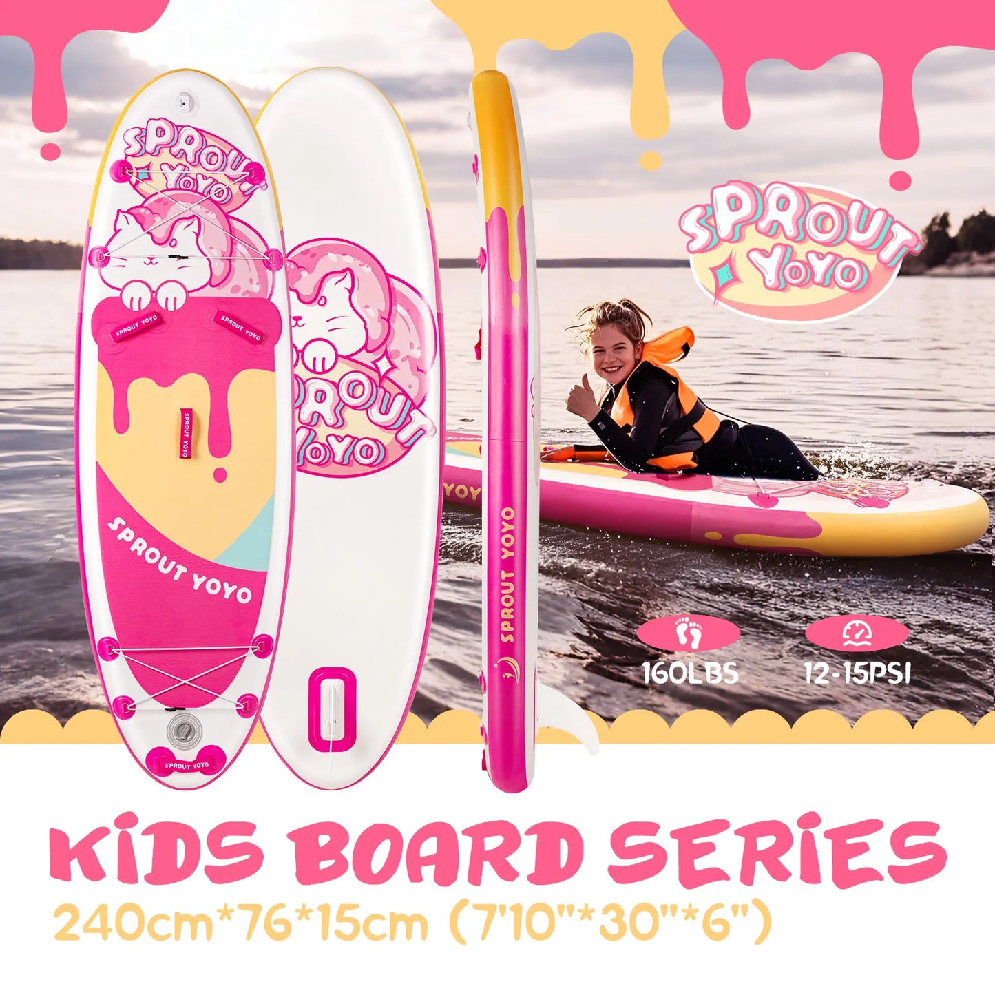 Spatium Kids Stand Up Paddle Board With Inflatable SUP Accessories