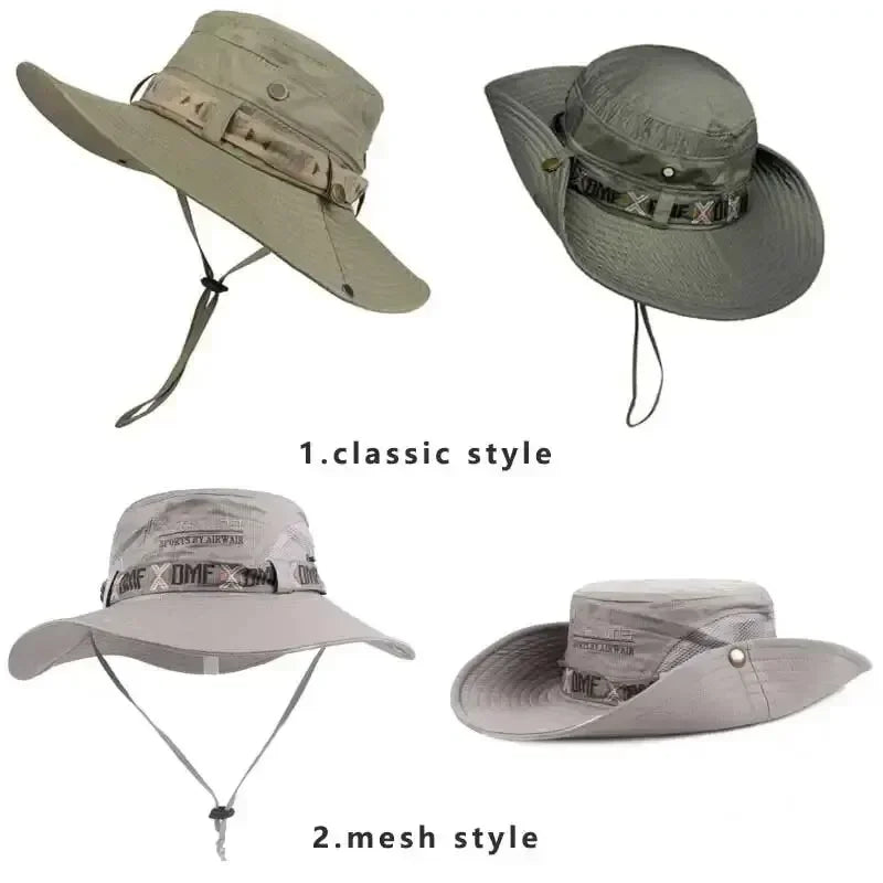 Outdoor UV Protection Bucket Hat For Men Hiking Fishing