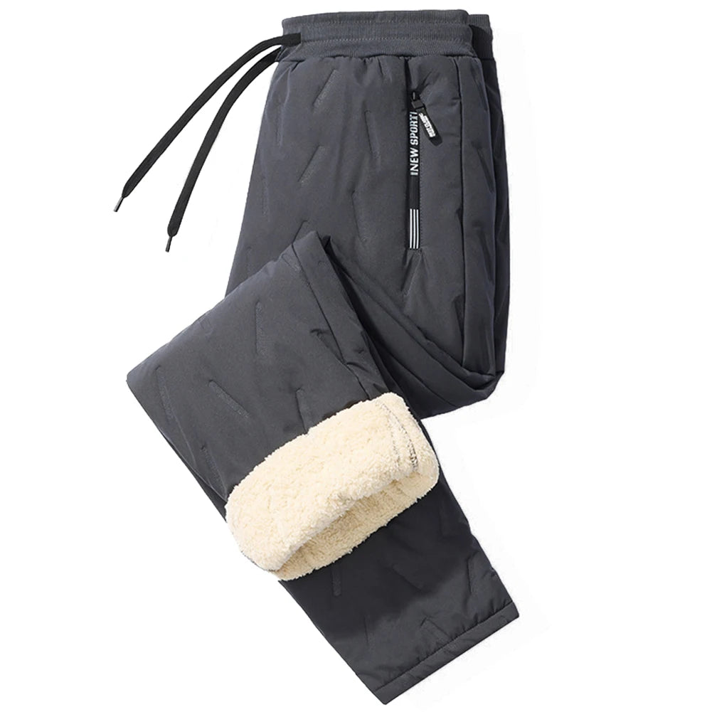 Men Casual Slim Sweatpants Track Pants Waterproof Winter Warm Fleece Pants Yoga Sweatpants Thermal Sherpa Lined Sweatpants Thick