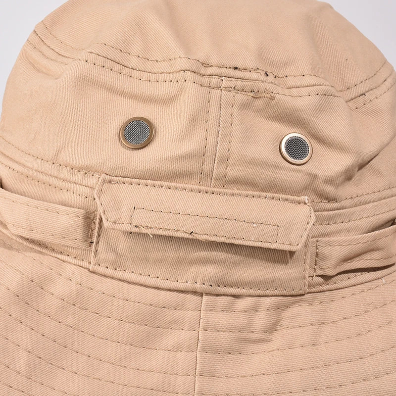 Zhejiang Cotton Solid Bucket Hat With Small Pocket Unisex Cap