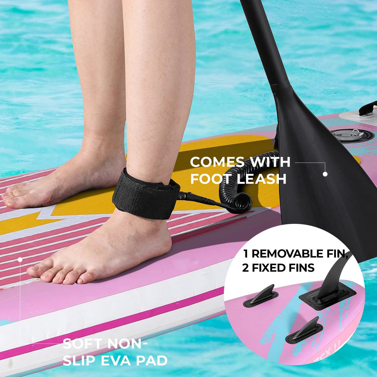 Inflatable SUP Board With Accessories And Anti Slip Deck