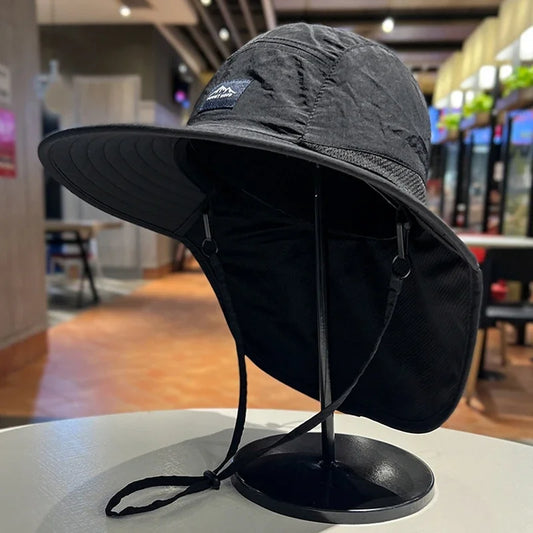 Tibet Zhejiang Wide Brim Bucket Hat With Neck Flap
