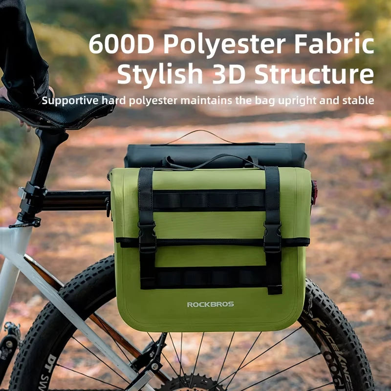 ROCKBROS Bicycle Bag 15L Multifunctional Saddle Bag Waterproof MTB Bike Rack Bag Travel 3D Support Big Capacity Bicycle Rear Bag