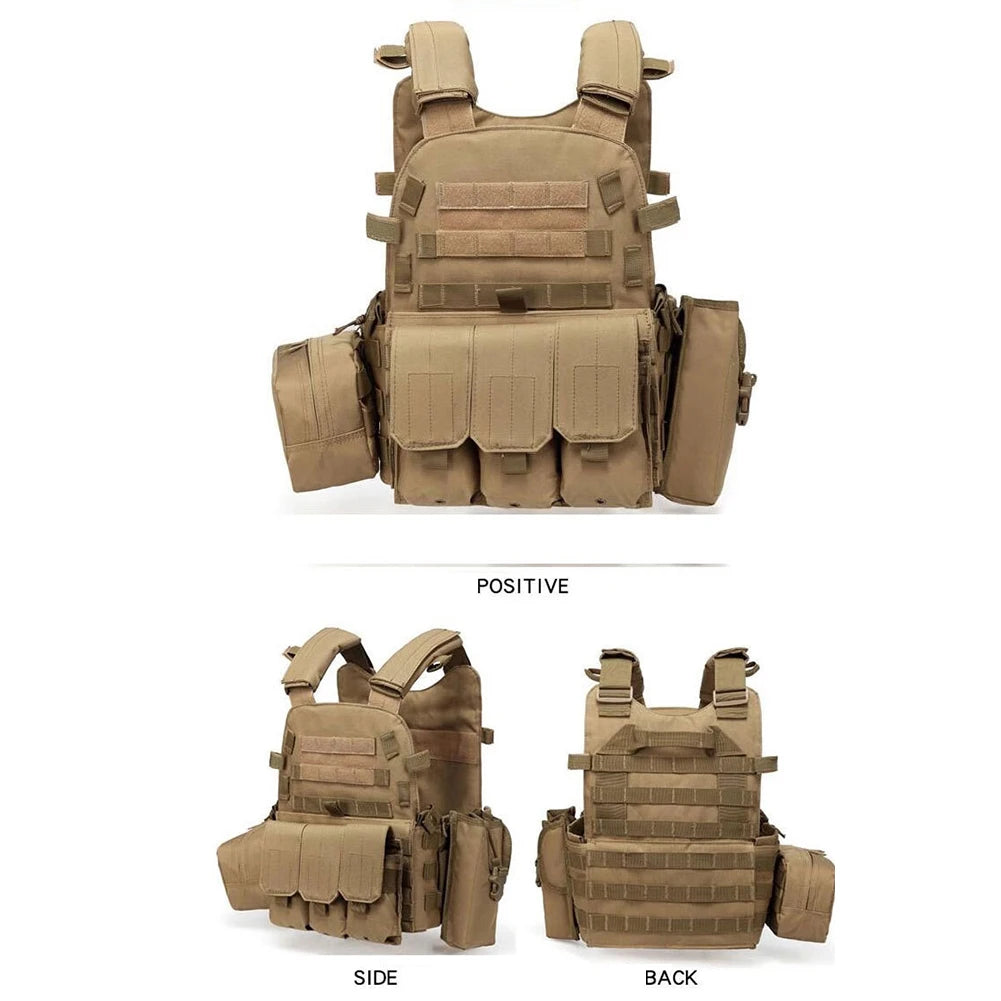NONECN Nylon Tactical MOLLE Vest Carrier Outdoor Airsoft Hunting