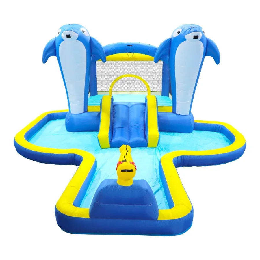 CN 6 In 1 Inflatable Slide Water Park Trampoline Sprinkler