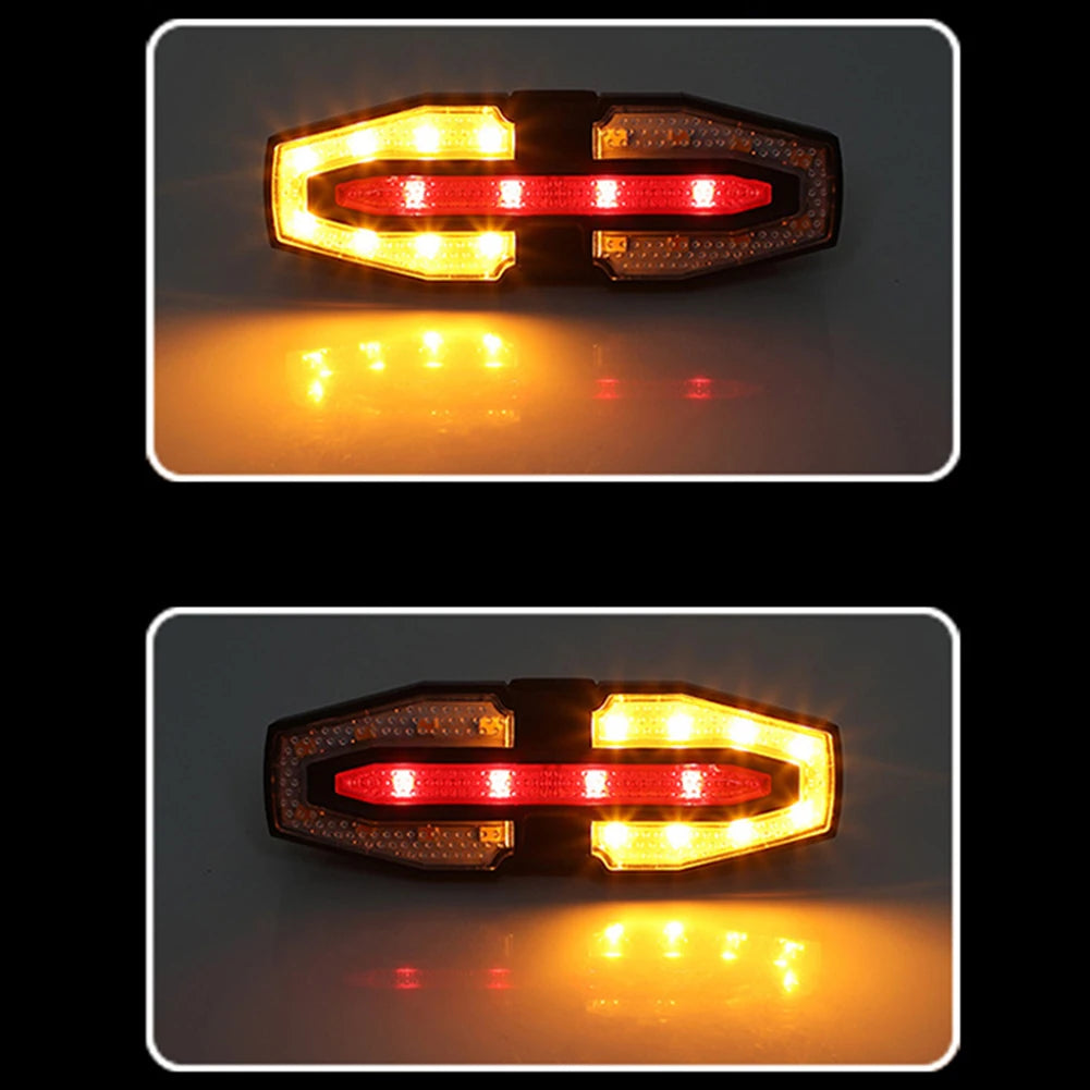 Rechargeable Bicycle Rear Light with Turn Signals Bike Rear Light Wireless Remote Control Warning Cycling Light for Night Riding