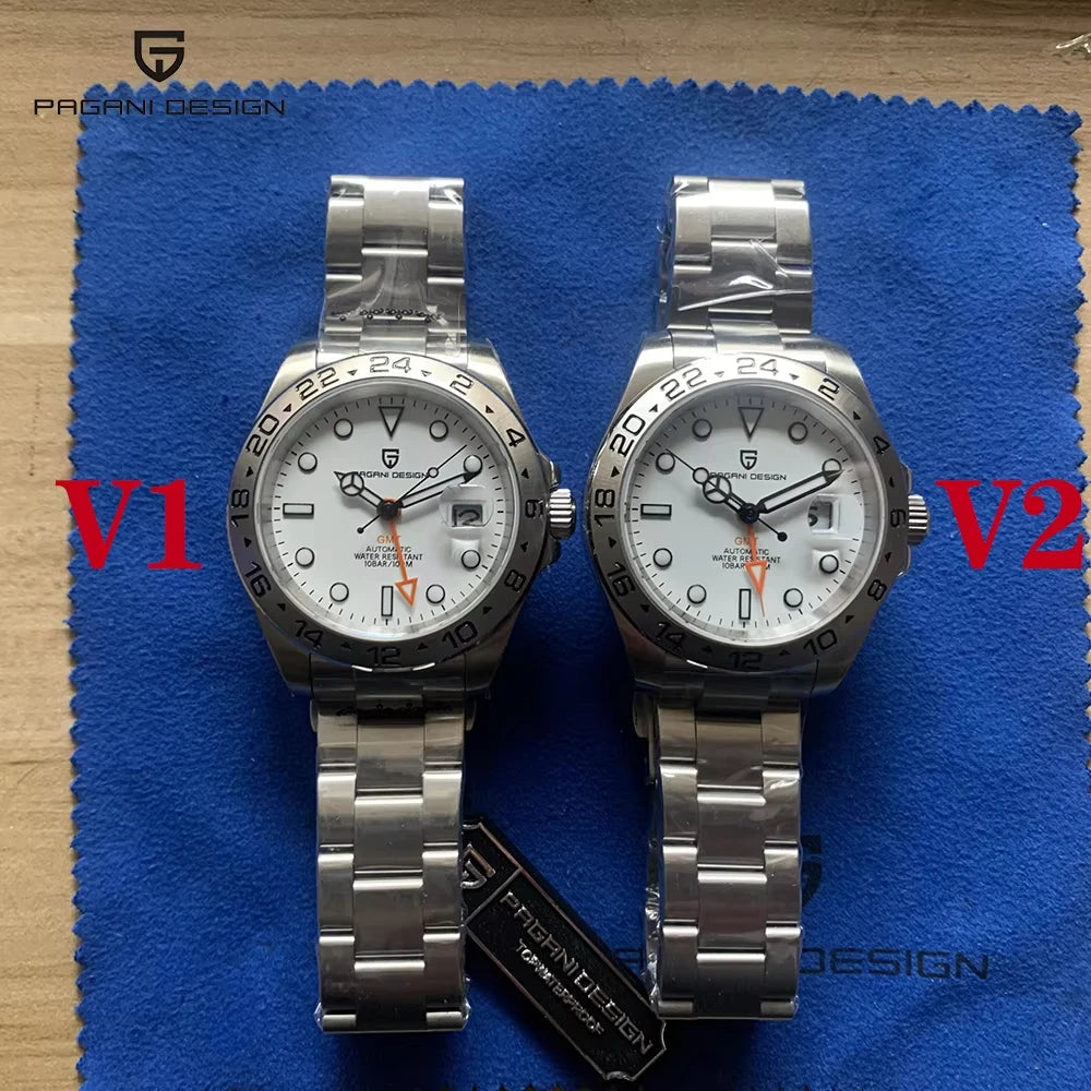 PAGANI DESIGN GMT Men's Automatic Stainless Steel Sapphire Watch