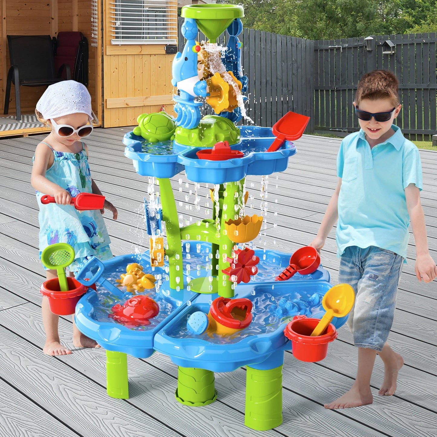 Kids Splash Water Table 4in1 Sand Toy for Outdoor Play