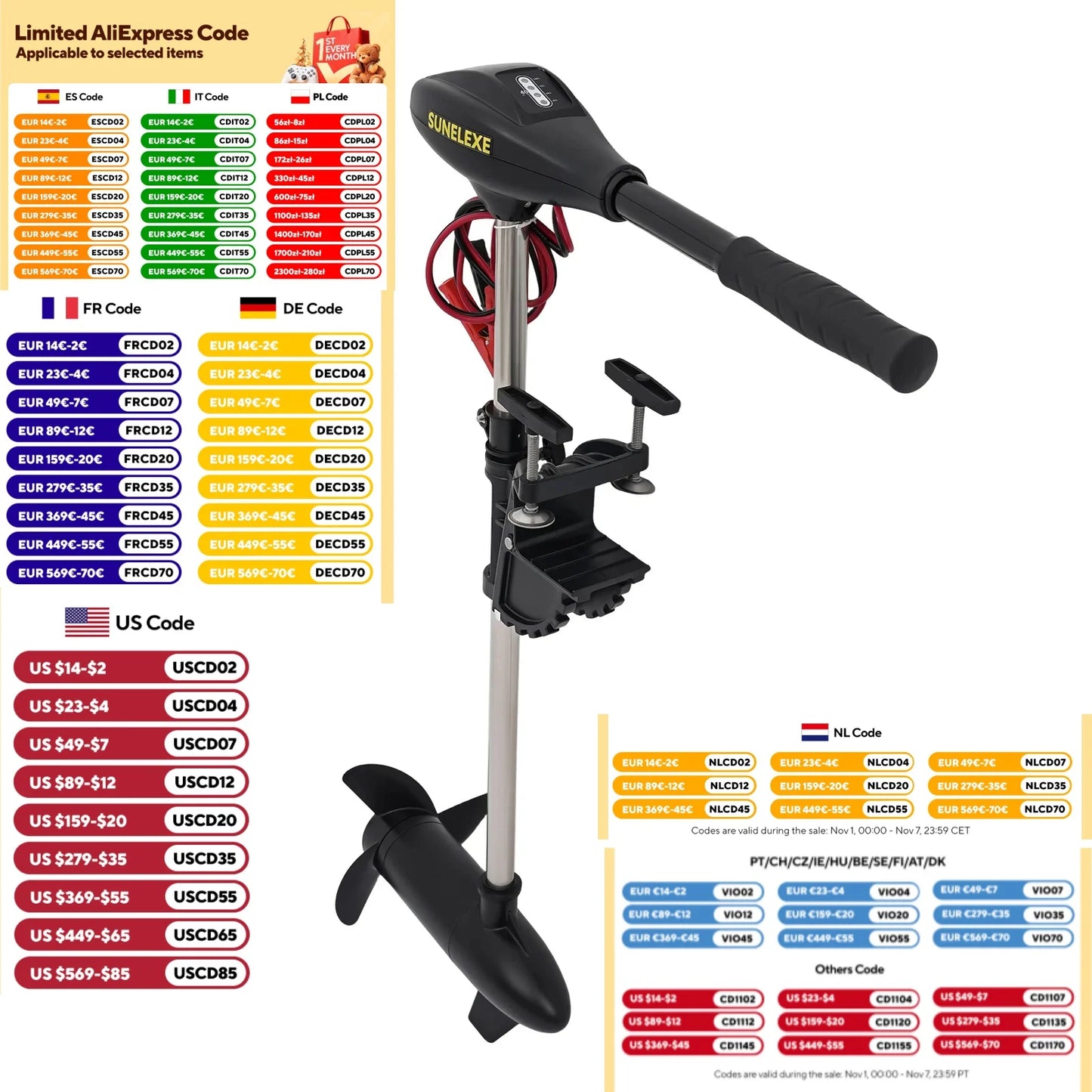 Hangkai L40 12V Electric Outboard Trolling Motor For Inflatable Boats