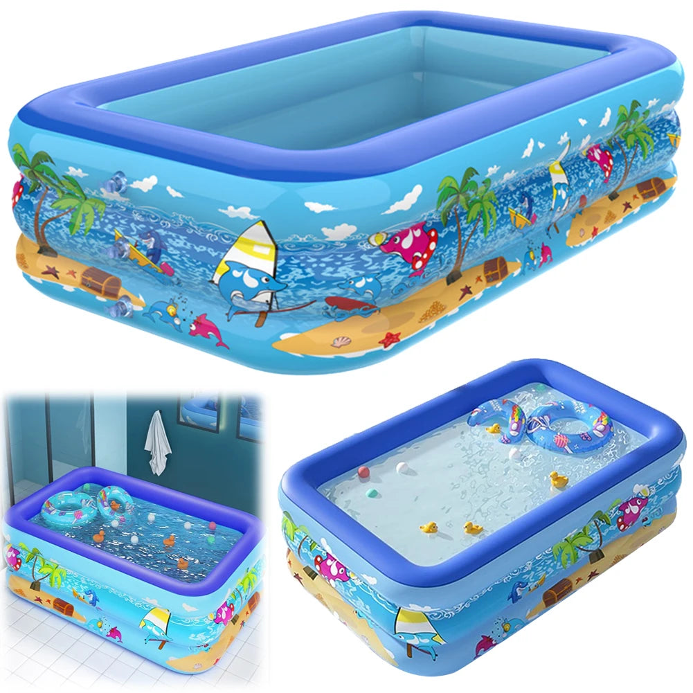 ALLOYSEED Baby Bath Tub PVC Thickening Pool Cartoon Water Play
