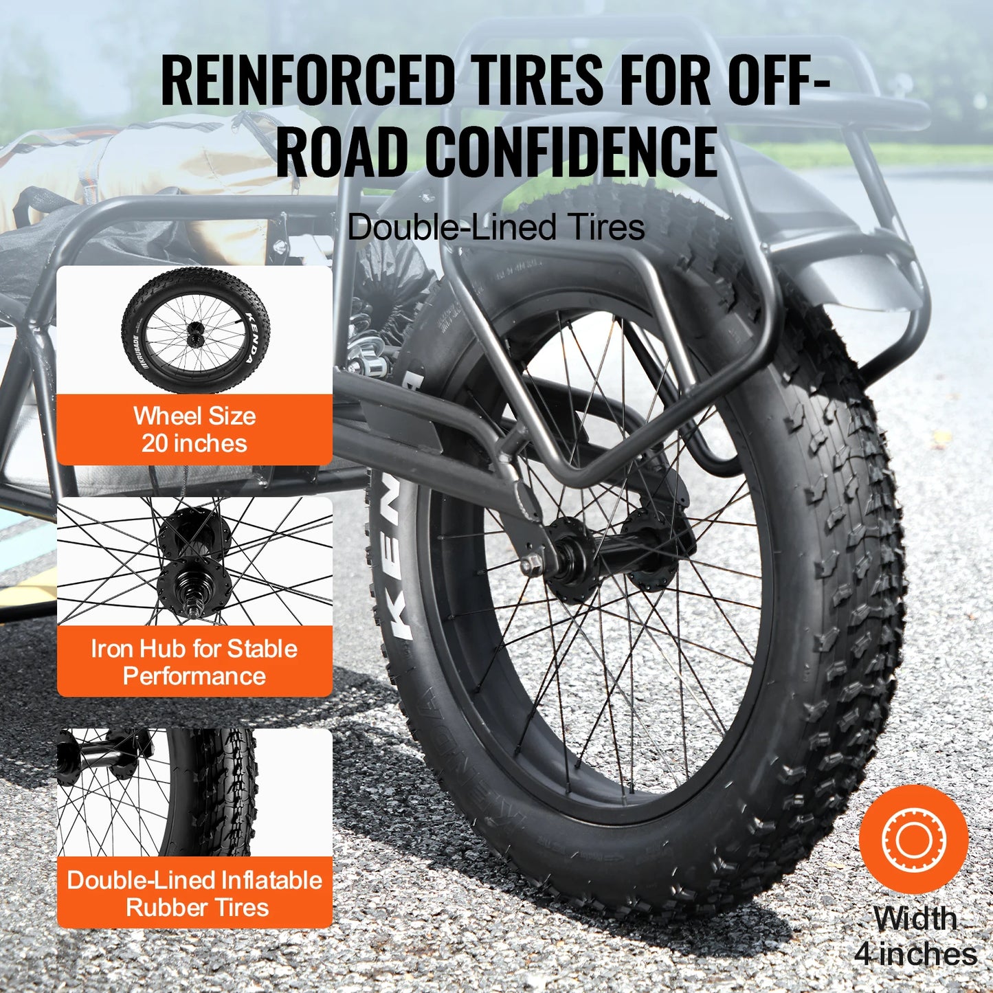 SucceBuy 70 Lb Bike Cargo Trailer With Universal Hitch