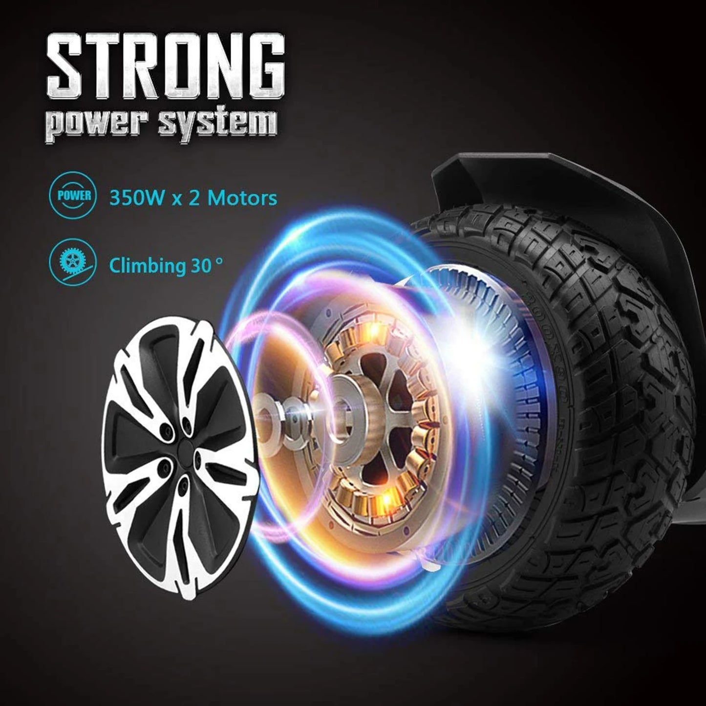 Gyroor All Terrain Hoverboard With Bluetooth Speakers And LED Lights