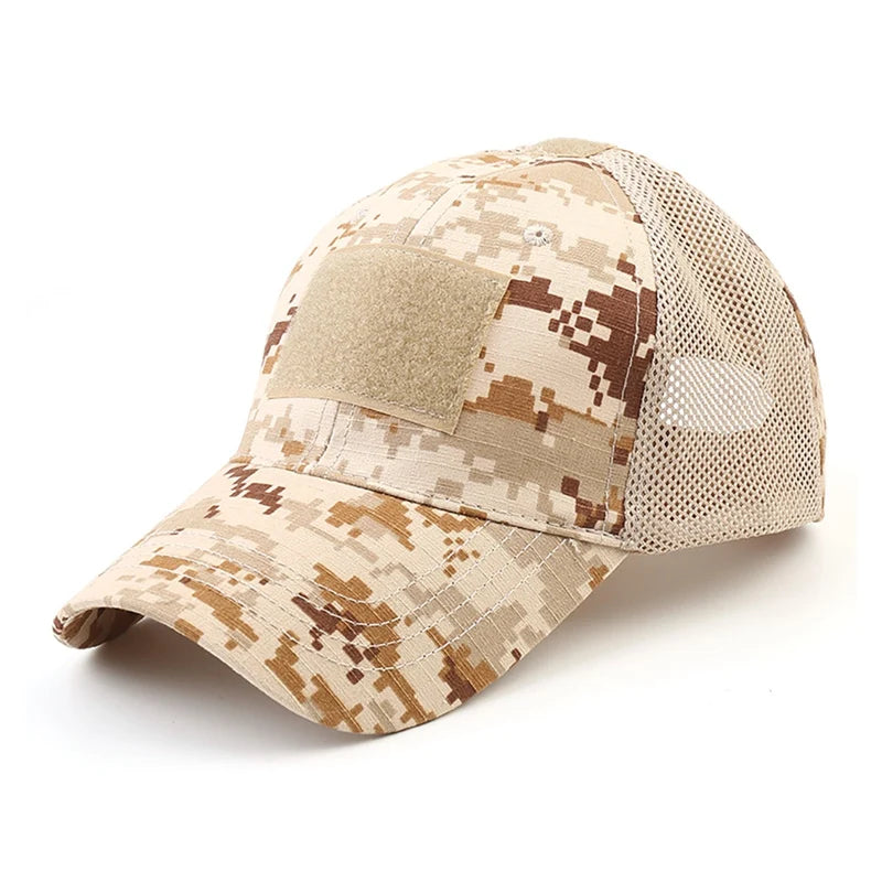 NONECN Outdoor Multicam Camouflage Adjustable Mesh Hat