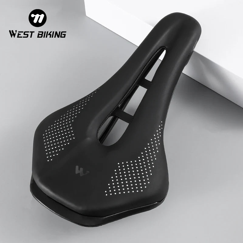 West Biking Road Bike Gel Saddle PU Leather Cushion Ultralight