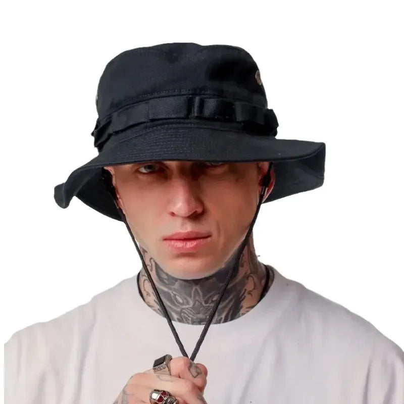 Zhejiang Cotton Solid Bucket Hat With Small Pocket Unisex Cap