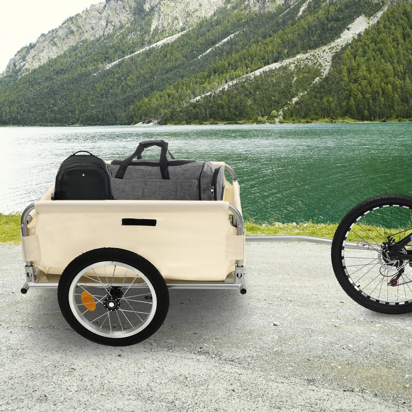 High-concerned Bicycle Cargo Trailer 50kg Load Aluminum Utility