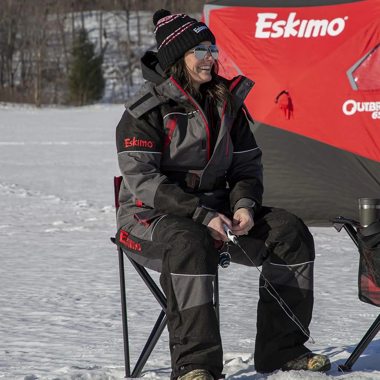 Foldable Ice Fishing Chair With Adjustable Height Alloy Steel Frame