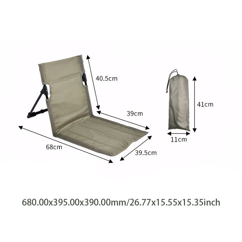 Folding Beach Chair With Back Support For Outdoor Use