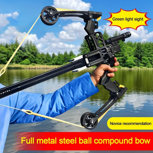Compound Bow With All Metal Construction And Adjustable Aim