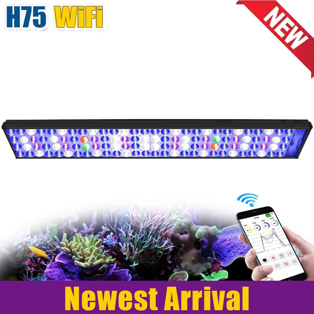 PopBloom WiFi Reef Aquarium LED Light Full Spectrum For Reef