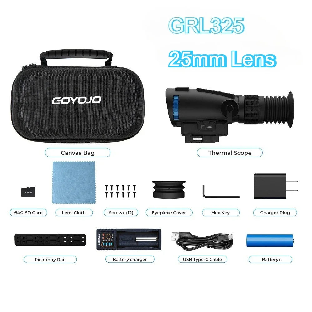 GOYOJO GRL335 Thermal Optics, 384×288 Pixel, GRL325 Thermal Scope Hunting, 1500-1800m Detection Range, RAV & Application