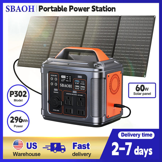 SBAOH 300W Portable Power Station 296Wh Solar Generator