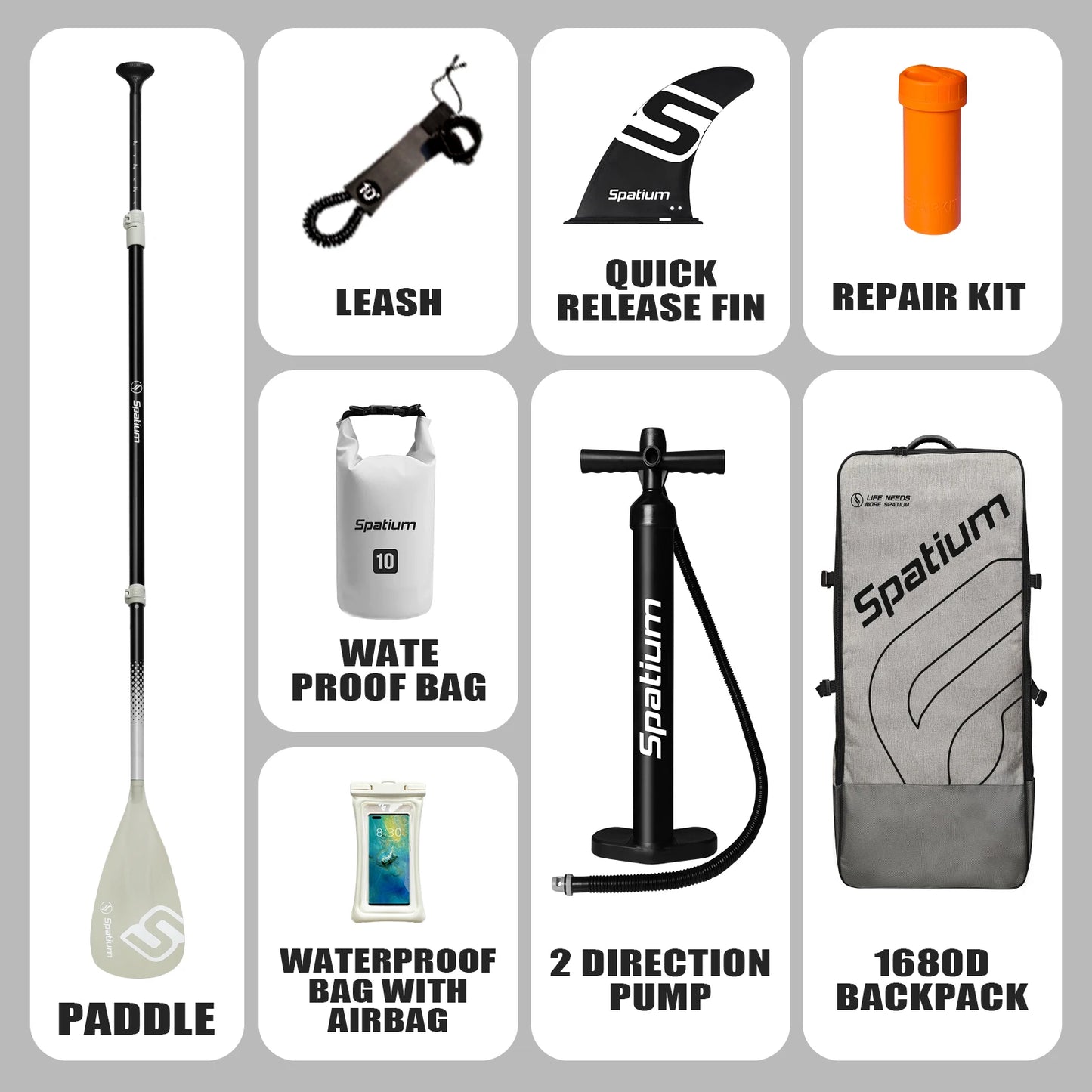 Spatium Inflatable Stand Up Paddle Board With Antislip EVA Deck