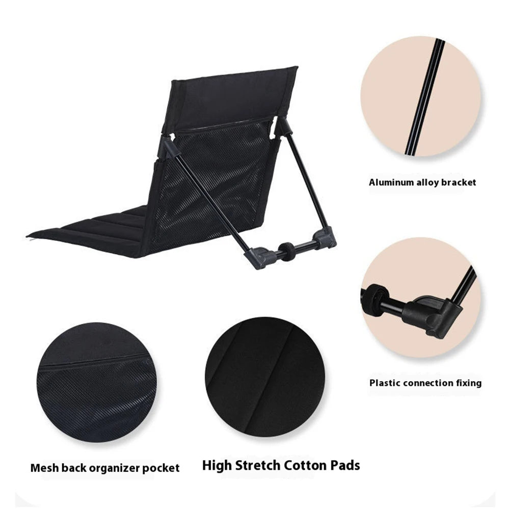 Folding Beach Chair With Back Support For Outdoor Use