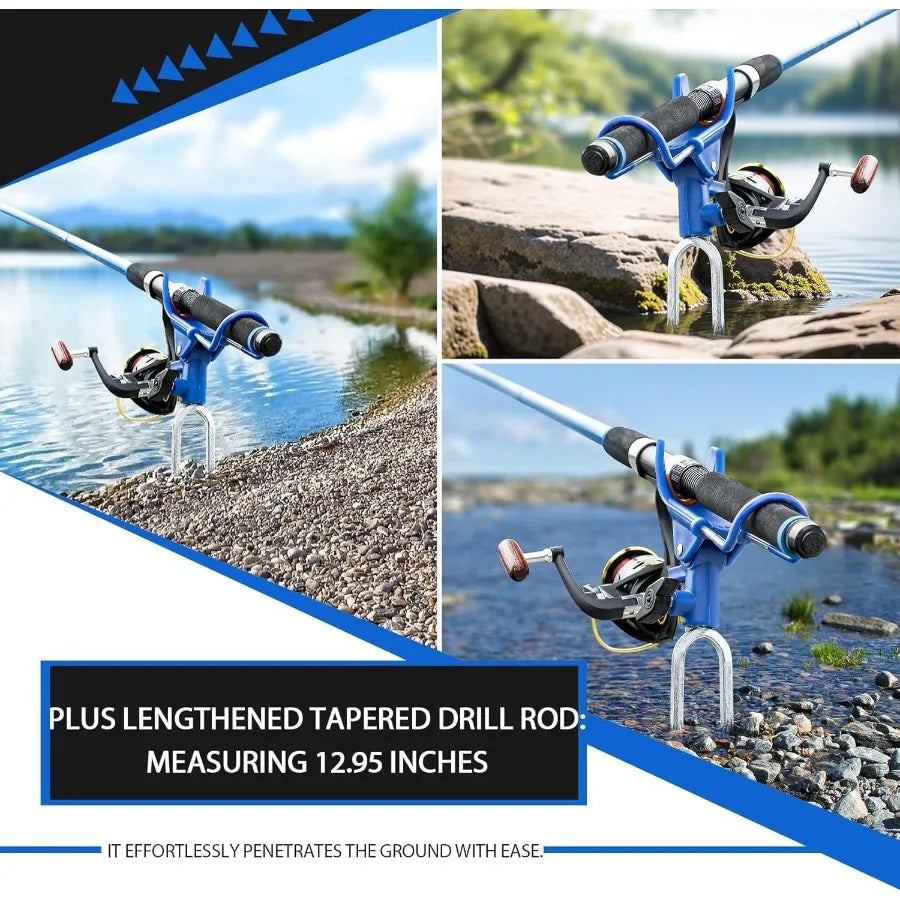 Fold Fishing Rod Holder Ground Pole 360 Degree Adjustable