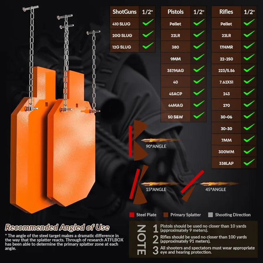 AR 500 Steel Target Silhouette Laser Cut Heavy Duty Plate