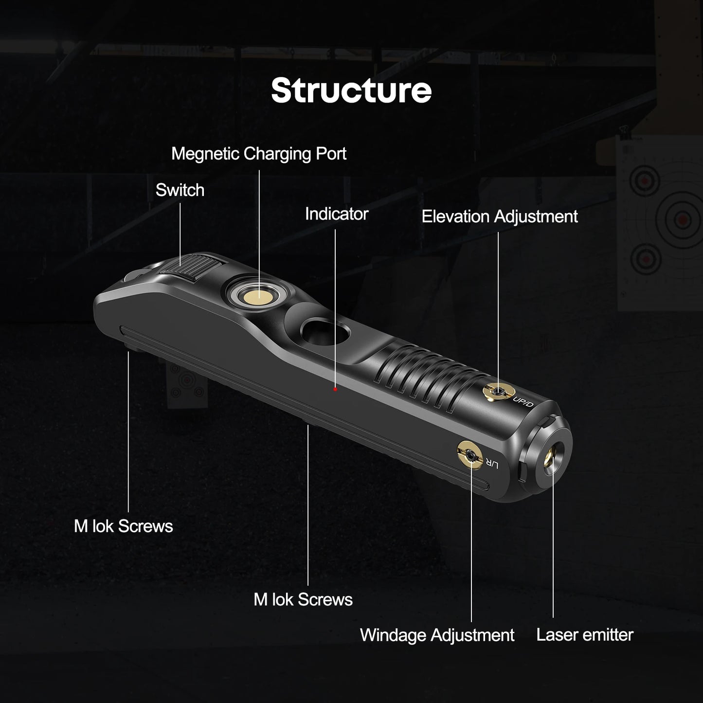 Magnetic Charging Laser Sight For Rifle 2000m Range 4Hr Runtime