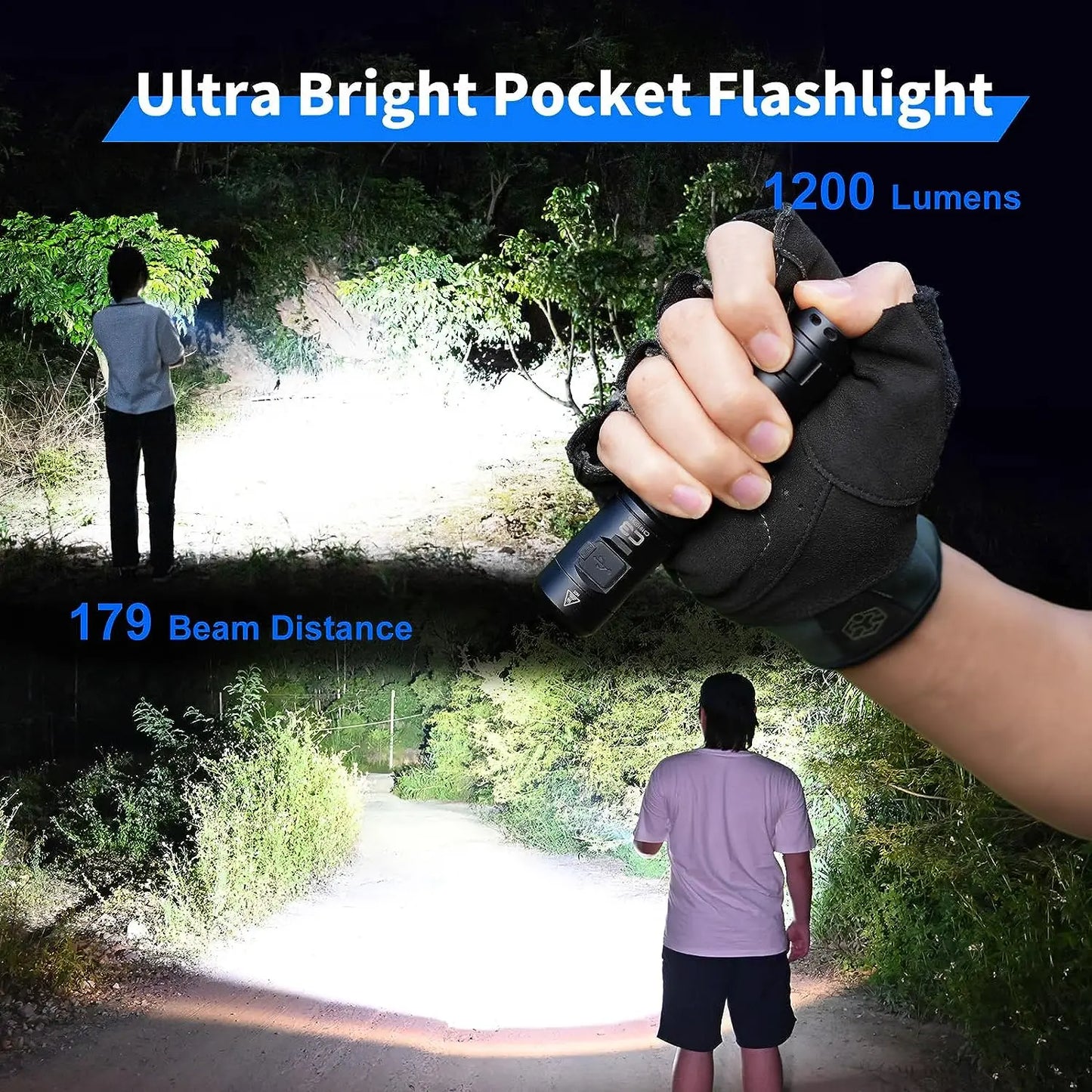WUBEN C3 1200 Lumens Rechargeable Flashlight For Camping