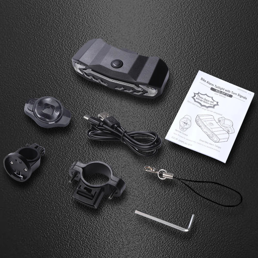 WSDCAM Bike Alarm Taillight Anti Theft Vibration Burglar Detector