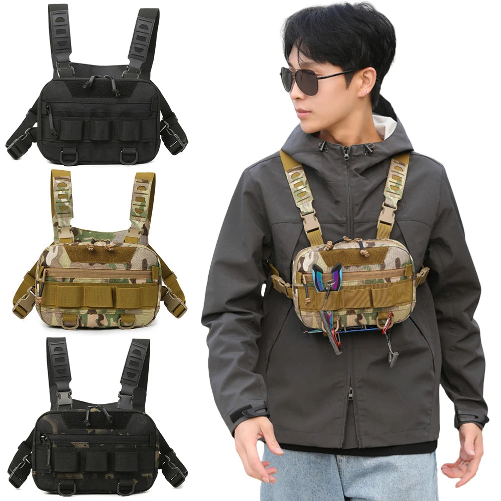 Shunmaii Fishing Chest Bag With Adjustable Straps Camping Backpack