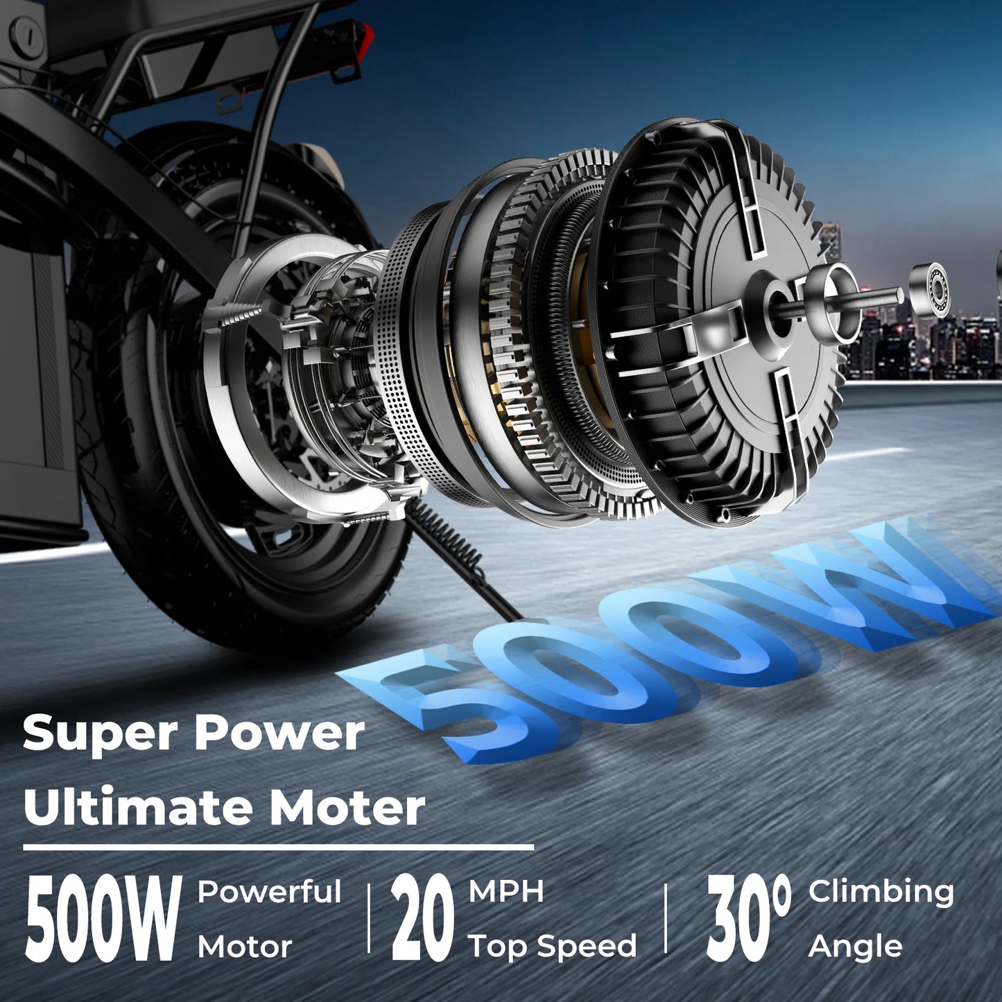 LELEKUAI 500W Electric Folding Bike With Removable 48V Battery