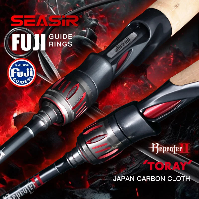 SeaSir Repeater Spinning Casting Rod Fuji O Guide Rings Carbon